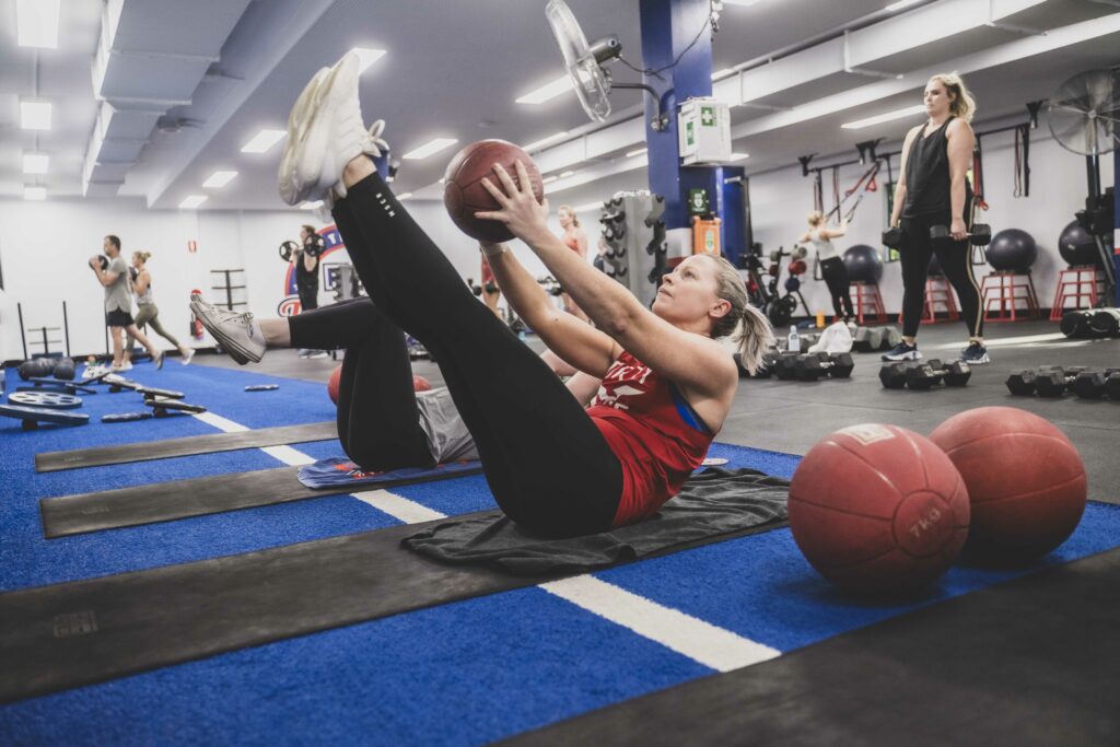 Group workout session at F45 Training Thousand Oaks, offering dynamic fitness classes.